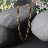 3.6mm 14k Yellow Gold Solid Curb Chain