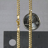 3.6mm 14k Yellow Gold Solid Curb Chain