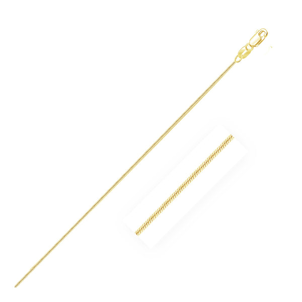 14k Yellow Gold Round Snake Chain 0.7mm