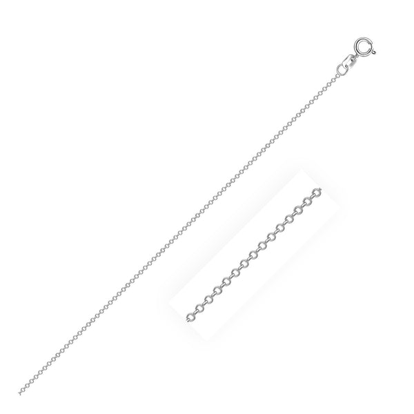 14k White Gold Cable Link Chain 0.5 mm