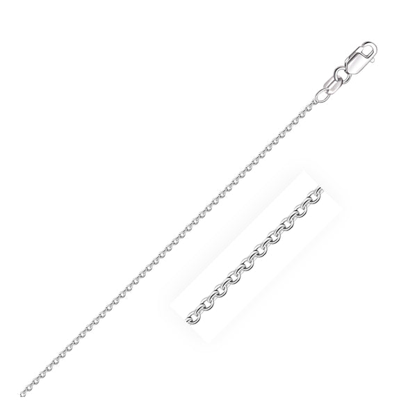 14k White Gold Round Cable Link Chain 1.5 mm