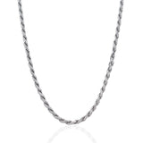 Sterling Silver 3.6mm Diamond Cut Rope Style Chain