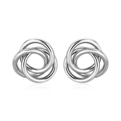 Polished Open Love Knot Earrings in Sterling Silver