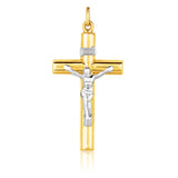 14k Two Tone GoldCross Pendant
