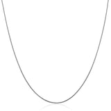 Sterling Silver Round Omega Style Chain Necklace with Rhodium Plating (1.25mm)