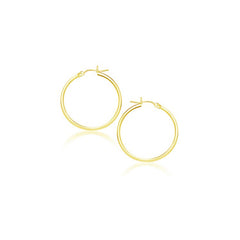 14k Yellow Gold Polished Hoop Earrings (20 mm)