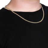 4.5mm 10k Yellow Gold Semi Solid Miami Cuban Chain