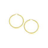 14k Yellow Gold Polished Hoop Earrings (2- mm)