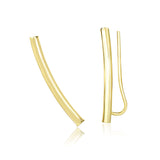 RCJ - 14k Yellow Gold Curved Tube Polished Earrings - One Size - Gold