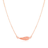 RCJ - 14K Rose Gold Angel Wing Necklace - 18 - Pink