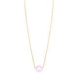 14k Rose Gold Pearl Solitaire Necklace
