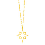 RCJ - 14k Yellow Gold Necklace with North Star Pendant - 18 - Gold