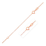 RCJ - Double Extendable Box Chain in 14k Rose Gold (0.6mm) - 18 - Pink