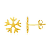 RCJ - 14k Yellow Gold Post Earrings with Snowflakes - One Size - Gold