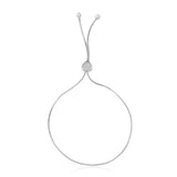 RCJ - 14k White Gold Adjustable Lariat Style Heart Motif Bracelet - 9.25 - Silver