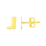 RCJ - 14K Yellow Gold Cowboy Boot Earrings - One Size - Gold