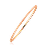 RCJ - 14k Rose Gold Concave Motif Thin  Stackable Bangle - Pink