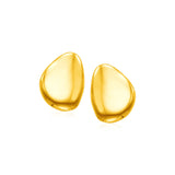 RCJ - 14k Yellow Gold Post Earrings with Polished Abstract Shape - One Size - Gold