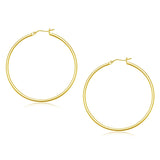 10k Yellow Gold Polished Hoop Earrings (45 mm)