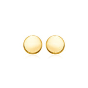 14k Yellow Gold Polished Round Post Earrings