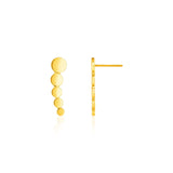 RCJ - 14k Yellow Gold Graduated Circles Climber Post Earrings - One Size - Gold