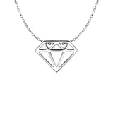 RCJ - Diamond Symbol Pendant in 14k White Gold - 17 - Silver