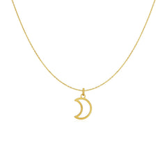 14k Yellow Gold Necklace with Moon