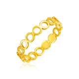 RCJ - 14k Yellow Gold Ring with Polished Open Circle Motifs - Gold