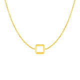 14k Yellow Gold Necklace with Petite Open Square Pendant