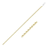 RCJ - Sterling Silver Yellow Toned Twisted Chain Anklet - Gold