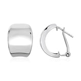 RCJ - Polished Graduated Width Half-Hoop Earrings in Sterling Silver - One Size - Silver