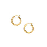 RCJ - 10k Yellow Gold Polished Hoop Earrings (15 mm) - One Size - Gold