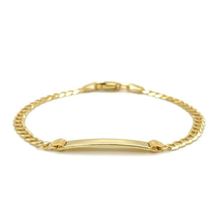 14k Yellow Gold Curb Link Style Children's ID Bracelet