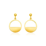 RCJ - 14k Yellow Gold Half Open Circle Earrings - One Size - Gold