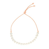 RCJ - 14k Rose Gold Adjustable Friendship Bracelet with Pearls - 9.25 - Pink
