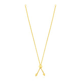 14k Yellow Gold 8 inch Adjustable Friendship Bracelet Chain with Ball Slide