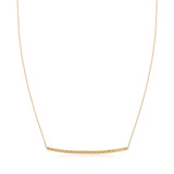 14k Yellow Gold Thin Textured Bar Necklace