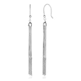 RCJ - Sterling Silver Snake and Bead Chain Tassel Earrings - One Size - Silver