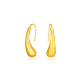 14k Yellow Gold Puffed Teardrop Earrings