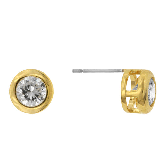 Bezel Stud Earrings