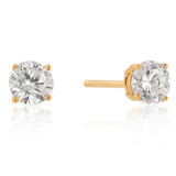 New Sterling Round Cut Cubic Zirconia Studs