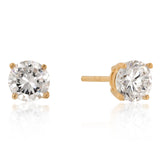 New Sterling Round Cut Cubic Zirconia Studs