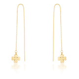 Avera Patricia Stainless Steel Clover Threaded Drop Earrings