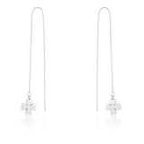 Avera Patricia Stainless Steel Clover Threaded Drop Earrings
