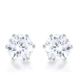 Reign 3.4ct CZ Stainless Steel Stud Earrings