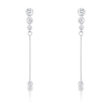1.2Ct Graduated Plated Drop Cubic Zirconia Earrings.