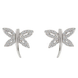 Cubic Zirconia Dragonfly Earrings