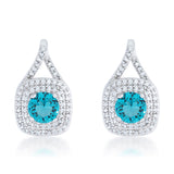Avera - Avera Christal 2.3ct CZ Classic Drop Earrings - One Size - Turquoise/Aqua