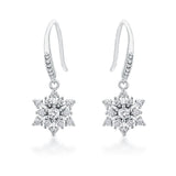 Dainty Snowflake Drop Earrings