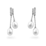 Pearl Diamond Dangles